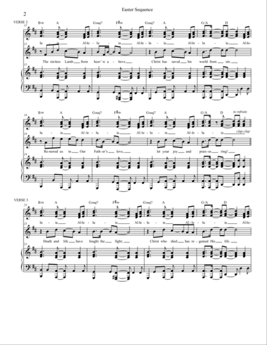 Easter Sequence Piano, Vocal, Guitar scores gallery preview page 2