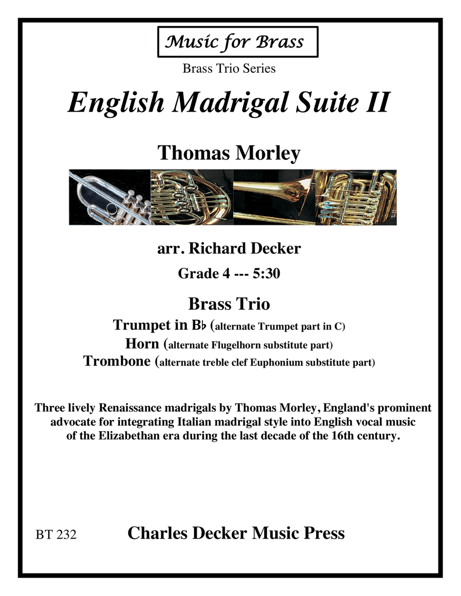 English Madrigal Suite No. 2 for Brass Trio Choir scores gallery preview page 1