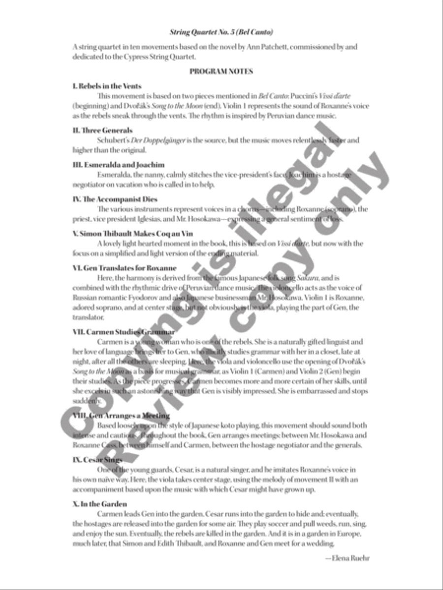 String Quartet No. 5 (Bel Canto) String Quartet scores gallery preview page 4