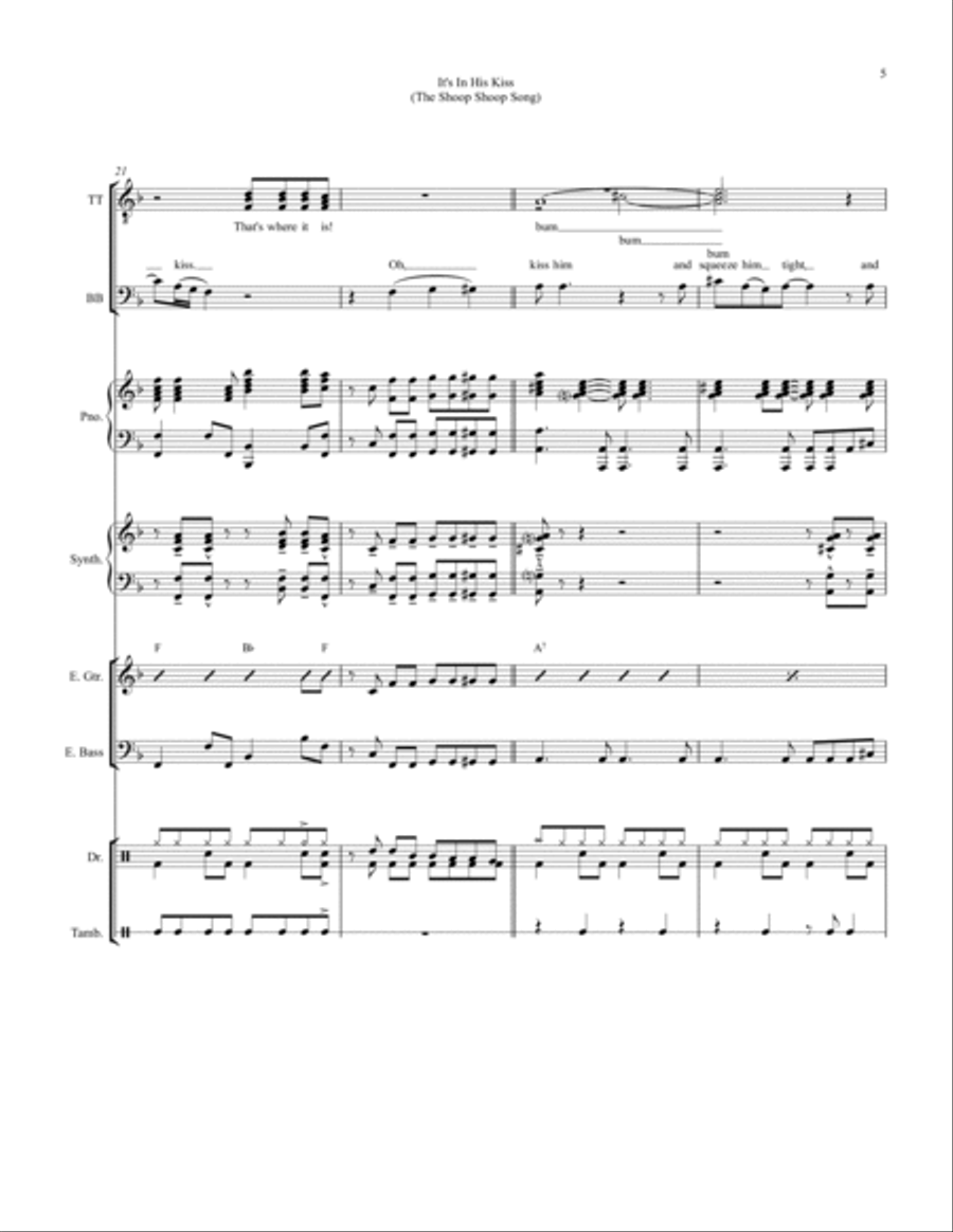 The Shoop Shoop Song (it's In His Kiss) Small Ensemble scores gallery preview page 5
