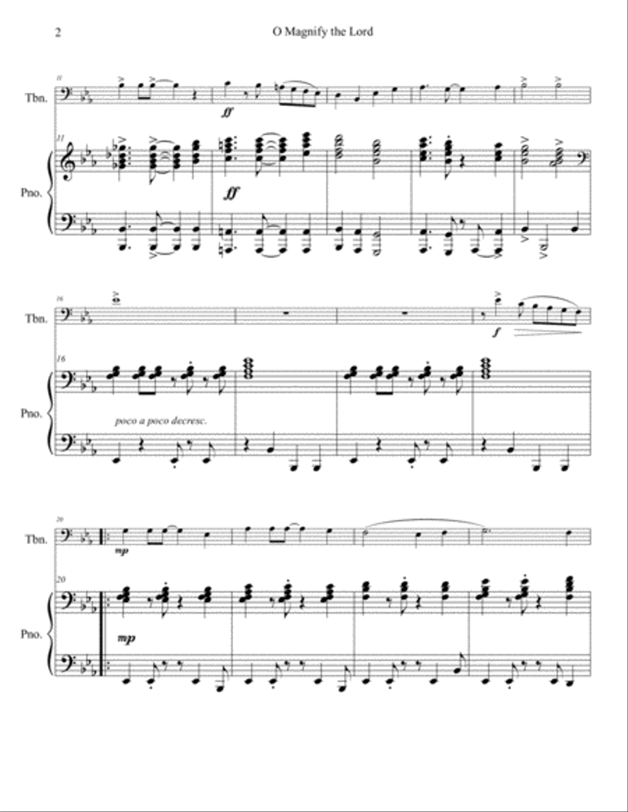 O Magnify The Lord Piano scores gallery preview page 3