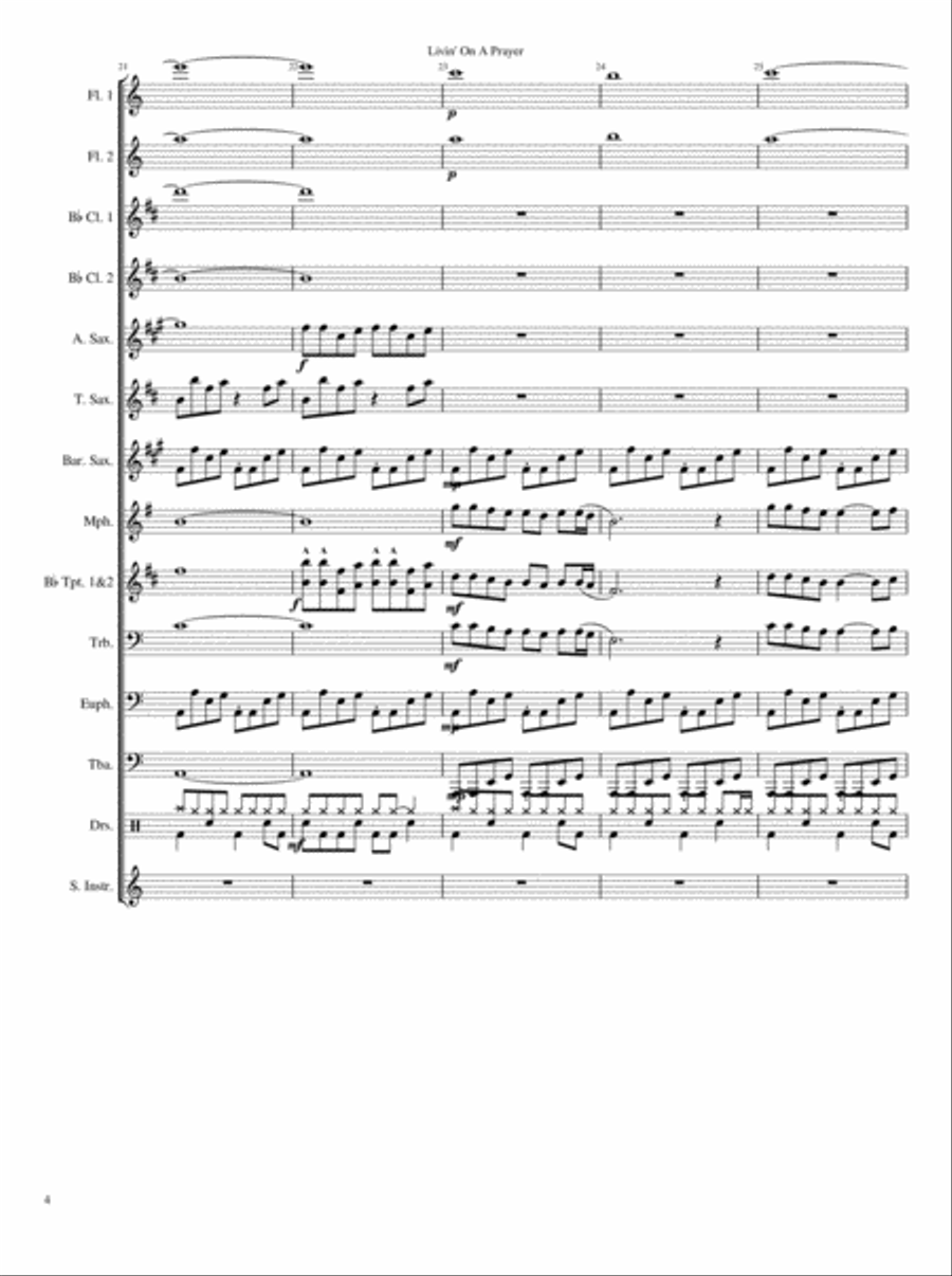 Livin' On A Prayer Small Ensemble scores gallery preview page 4