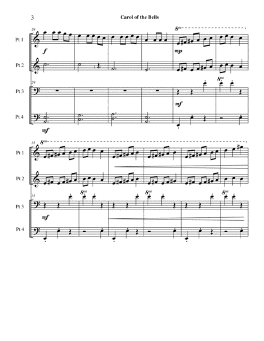 Carol Of The Bells Piano Trio scores gallery preview page 4