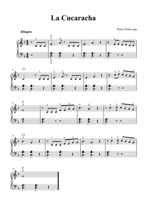 La Cucaracha - piano sheet music