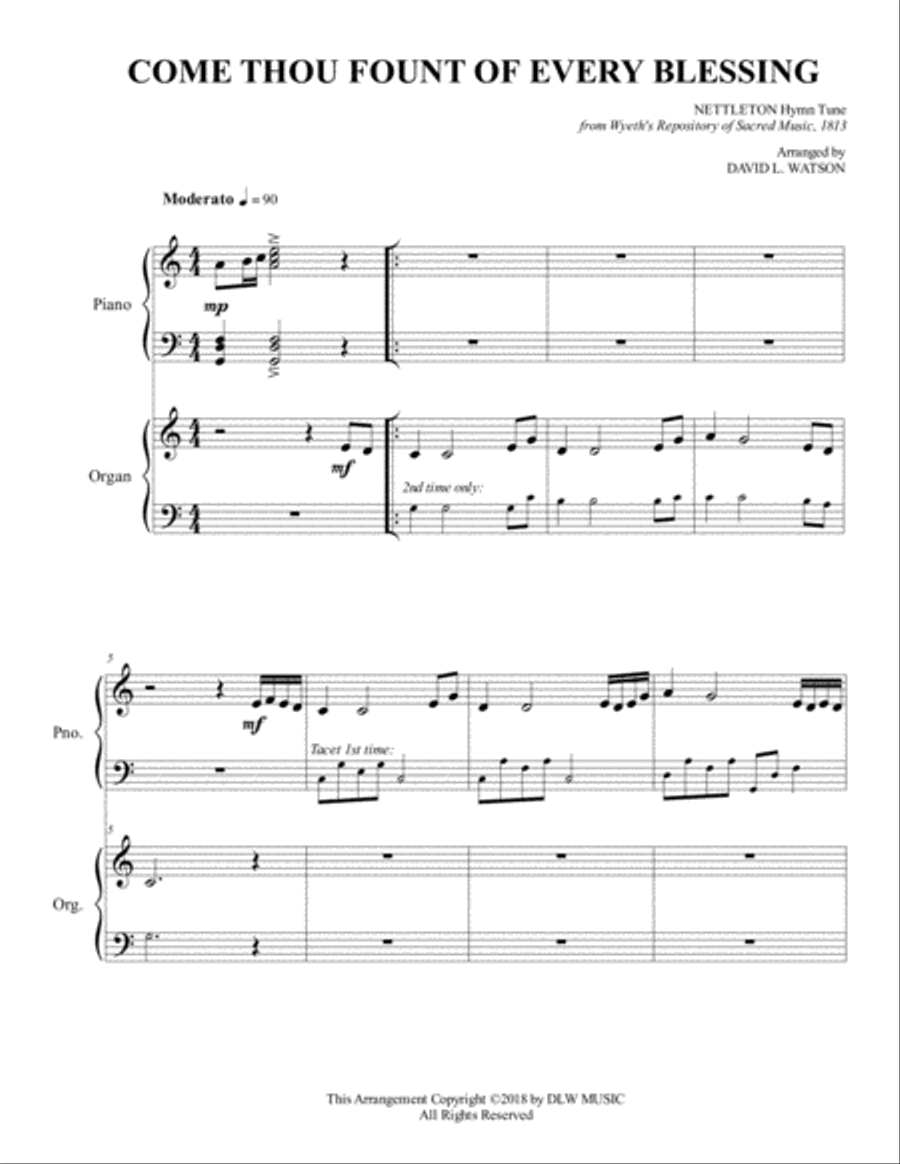 Come Thou Fount of Every Blessing Piano scores gallery preview page 3