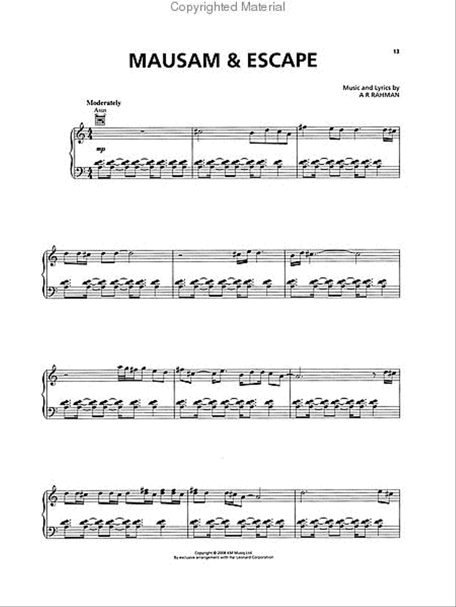 Slumdog Millionaire Piano, Vocal, Guitar scores gallery preview page 2