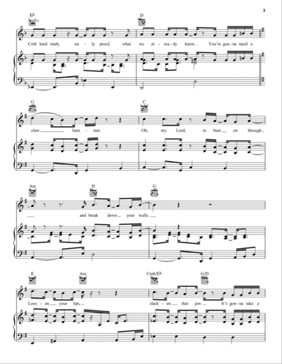Claw Hammer Piano, Vocal, Guitar scores gallery preview page 3
