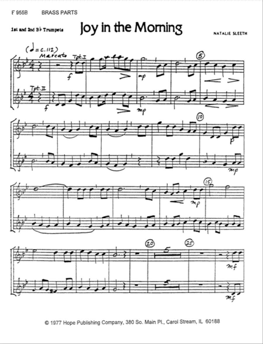 Joy in the Morning Joy in the Morning Choir scores gallery preview page 1