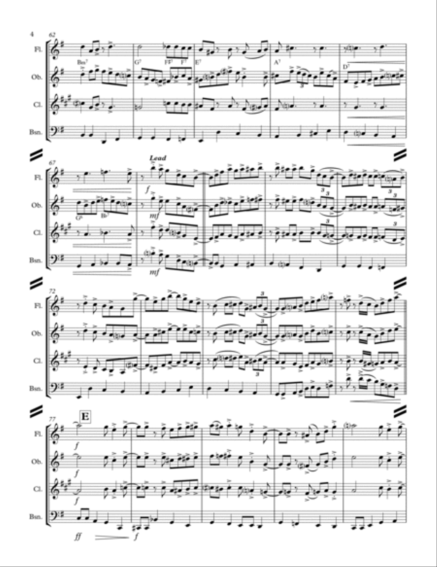Don't Get Around Much Anymore Woodwind Quartet scores gallery preview page 5