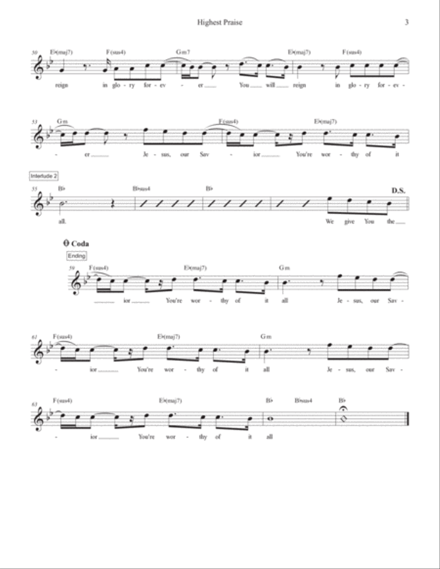 Highest Praise Highest Praise Piano scores gallery preview page 3