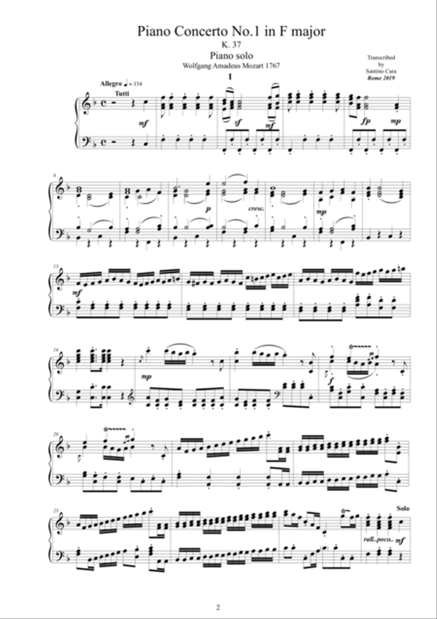 Mozart - Seven Complete Piano Concertos for Piano solo Piano Solo scores gallery preview page 2