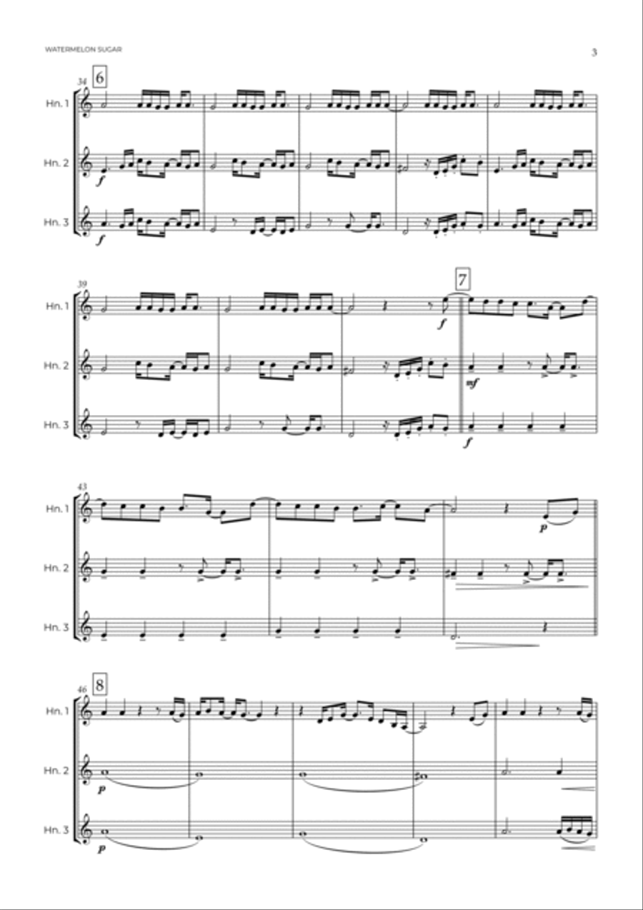 Watermelon Sugar Brass Ensemble scores gallery preview page 4