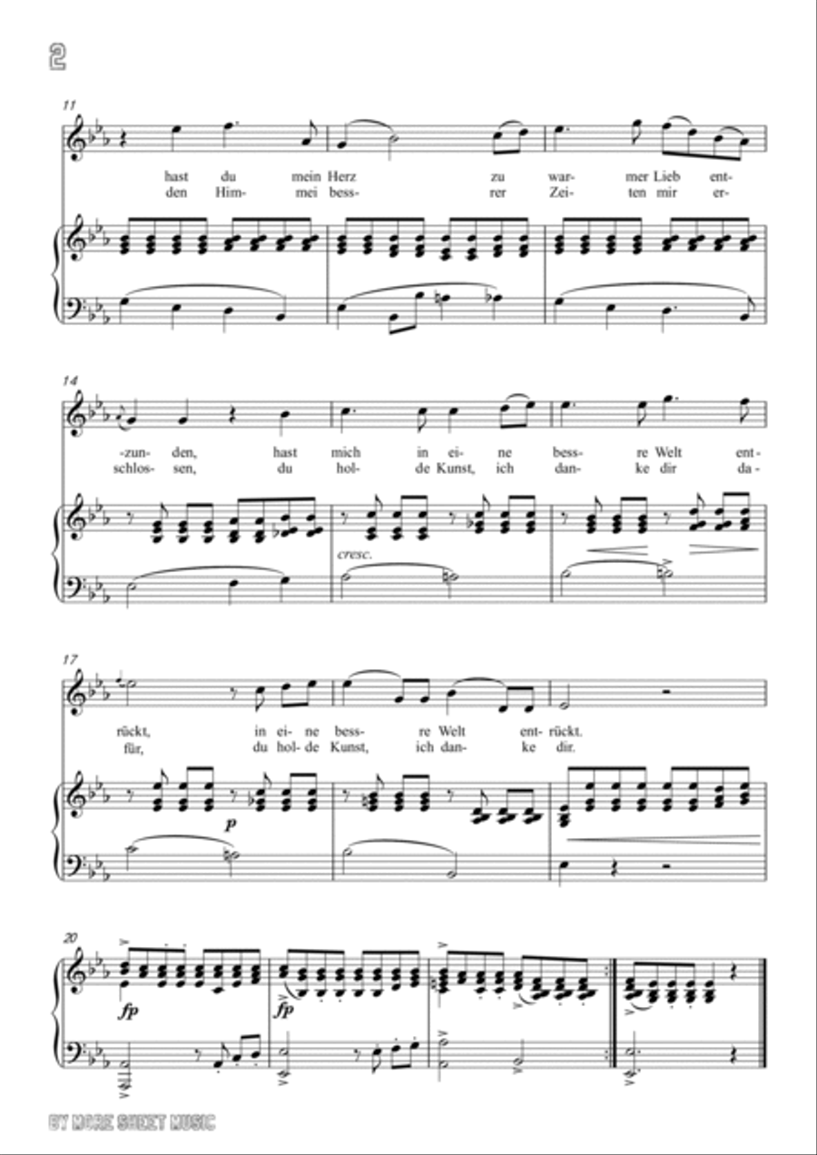 Schubert-An die Musik inbE for Vocal and Piano Voice scores gallery preview page 3
