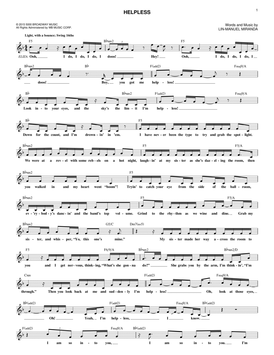 Helpless hamilton 2025 piano