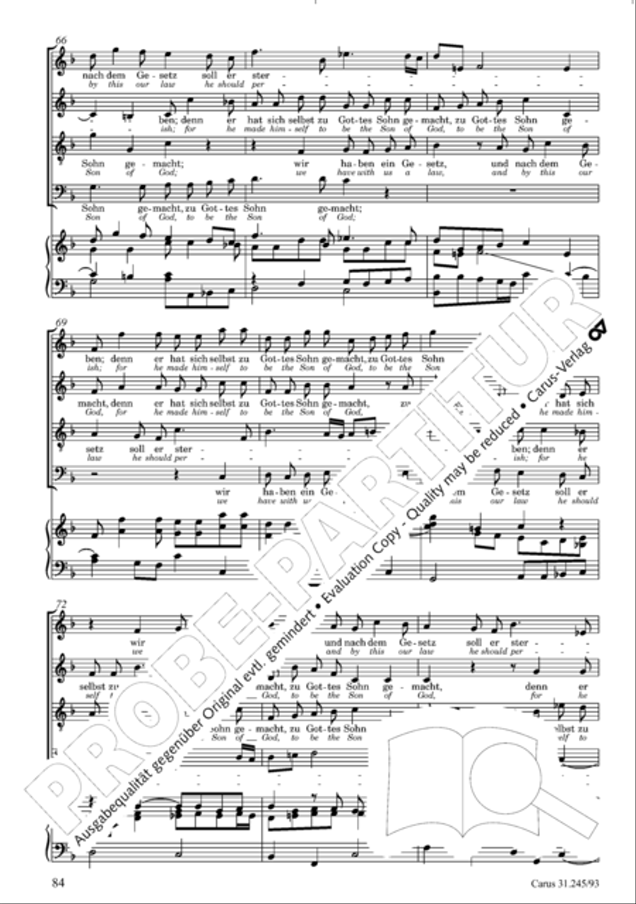 St. John Passion (Johannes-Passion) 4-Part scores gallery preview page 85
