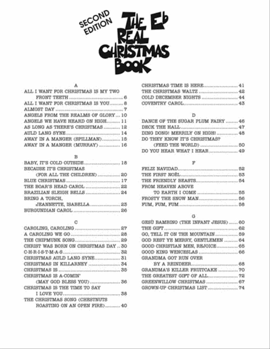 The Real Christmas Book – 2nd Edition E-Flat Instrument scores gallery preview page 3