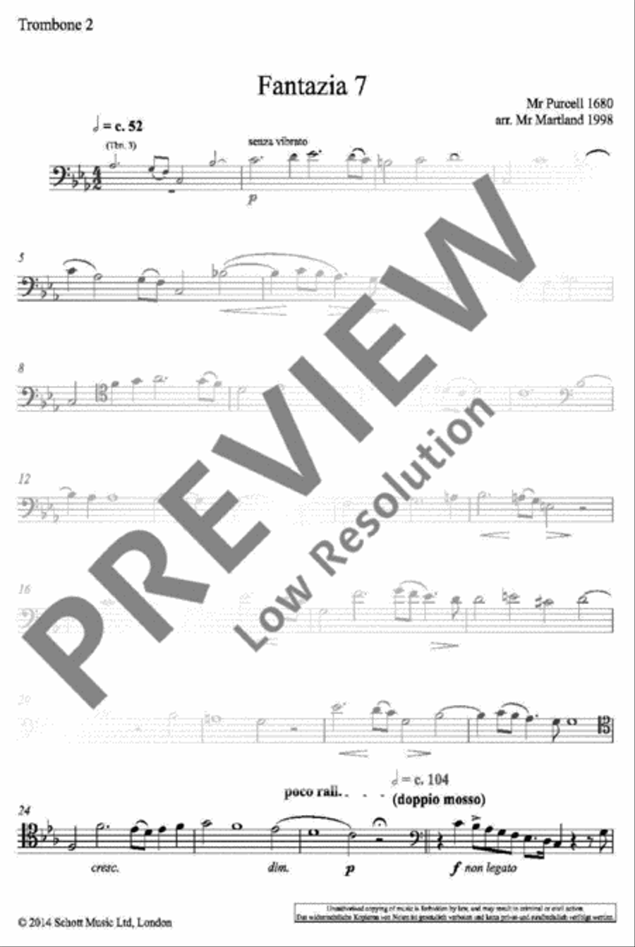 Fantazia 7 Trombone Quartet scores gallery preview page 10