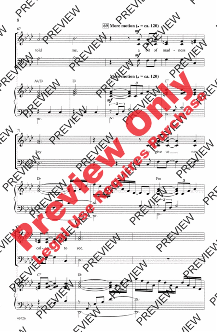 Audition (The Fools Who Dream) 3-Part scores gallery preview page 8