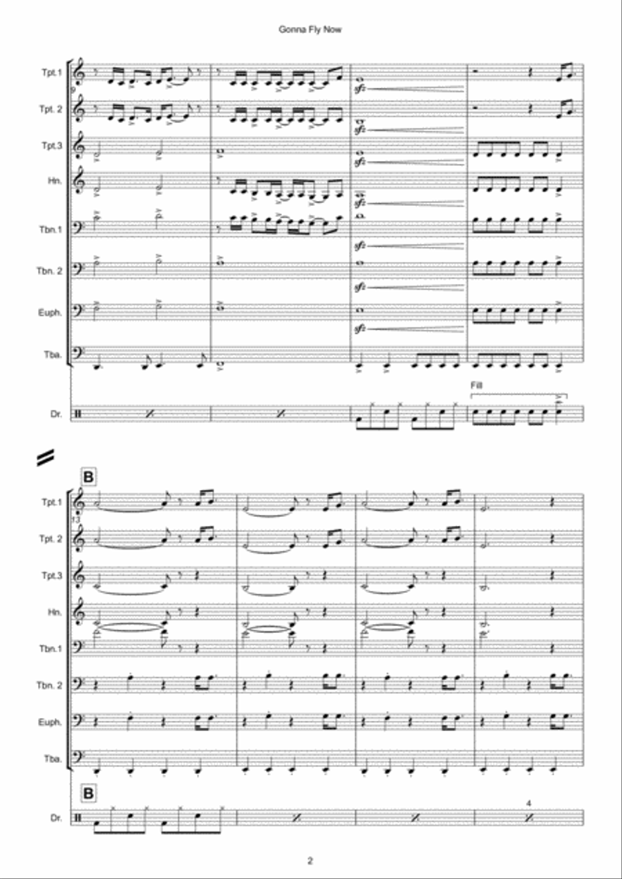 Gonna Fly Now Euphonium scores gallery preview page 2