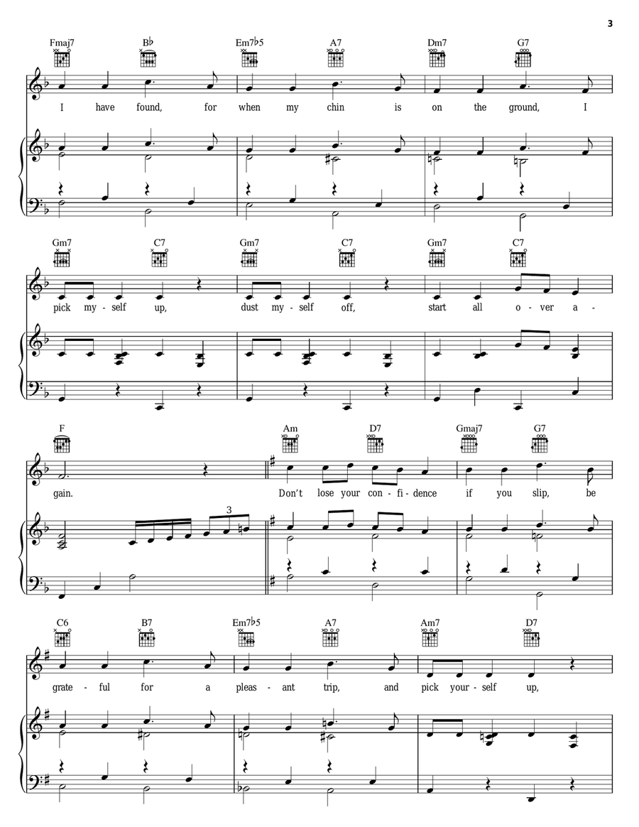 Pick Yourself Up Piano, Vocal, Guitar scores gallery preview page 3