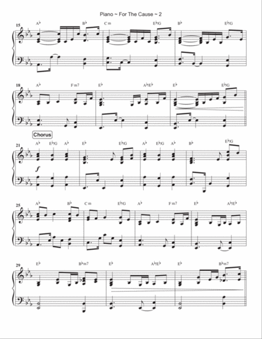 For The Cause Piano Solo scores gallery preview page 3