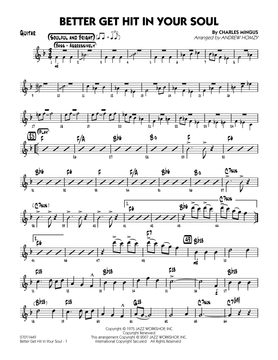 Better Get Hit In Your Soul - Guitar Part scores gallery preview page 1