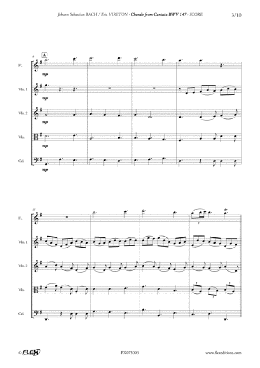Chorale from Cantata BVW 147 Flute scores gallery preview page 3
