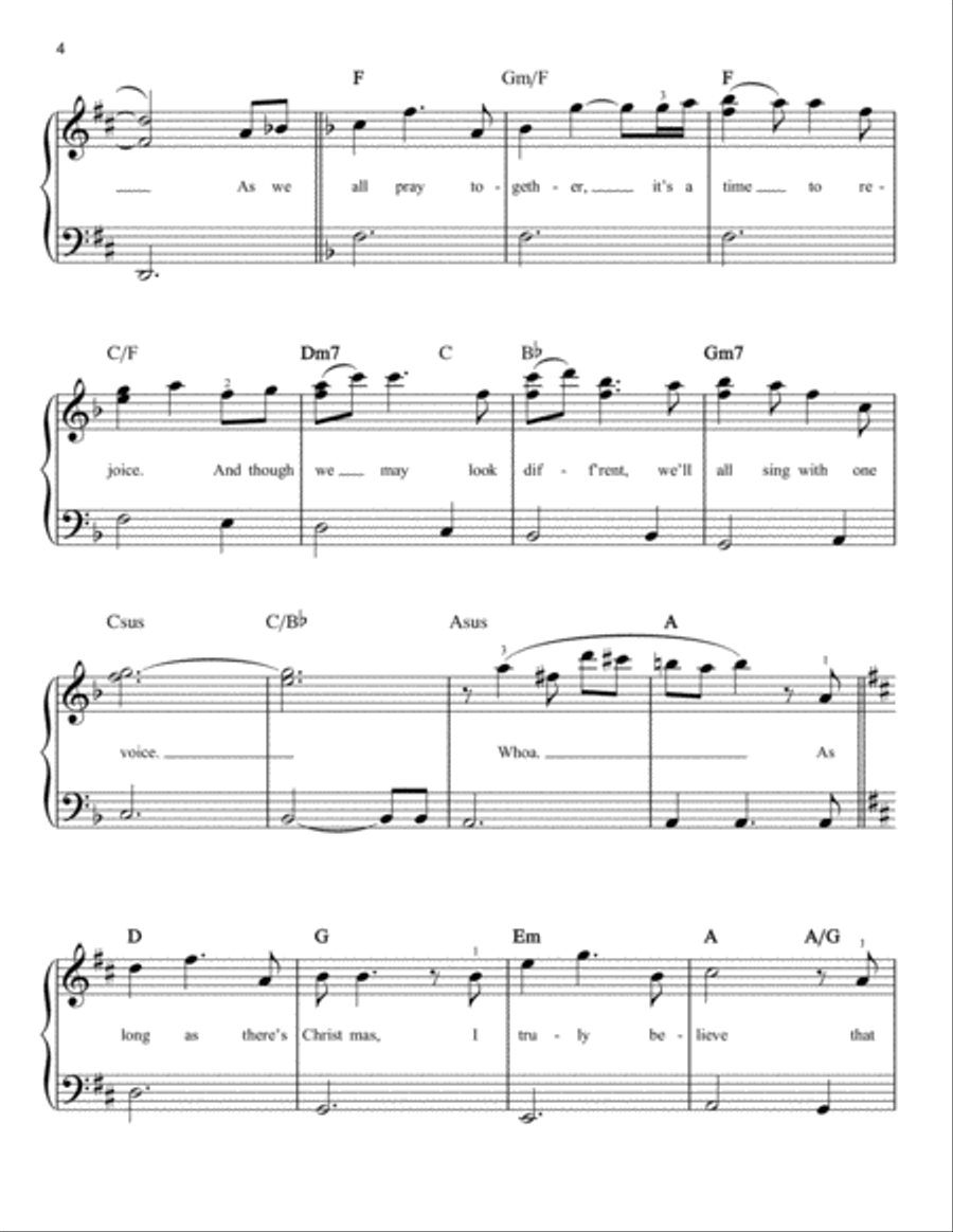 As Long As There's Christmas (from Beauty And The Beast - The Enchanted Christmas) Easy Piano scores gallery preview page 4