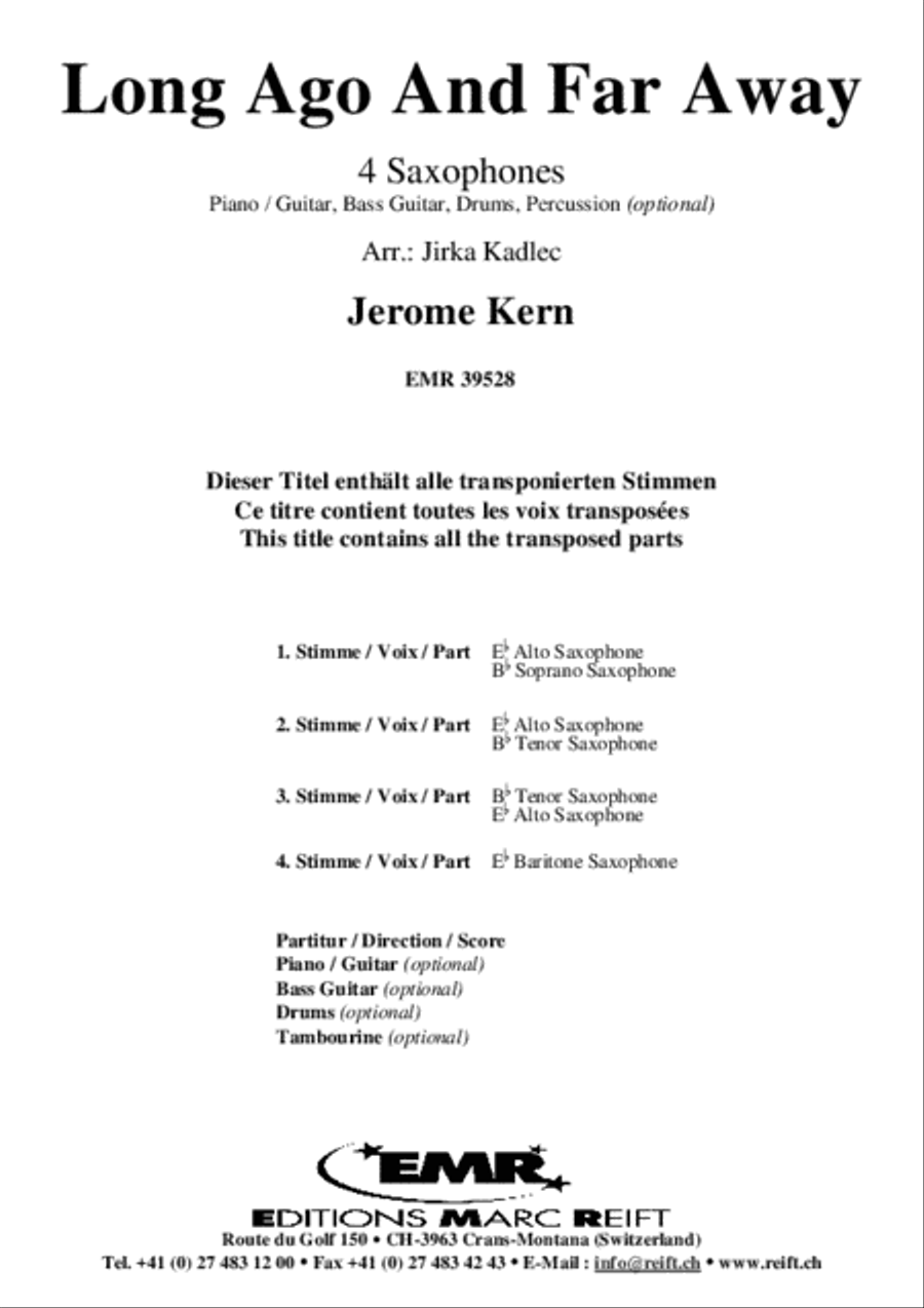 Long Ago And Far Away Saxophone Ensemble scores gallery preview page 2
