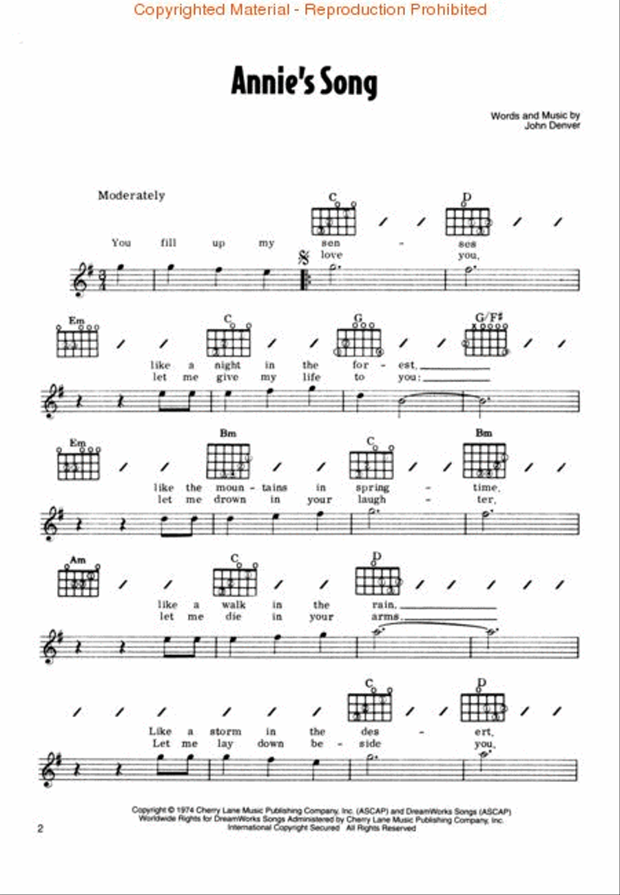 The Best of John Denver Easy Guitar scores gallery preview page 2