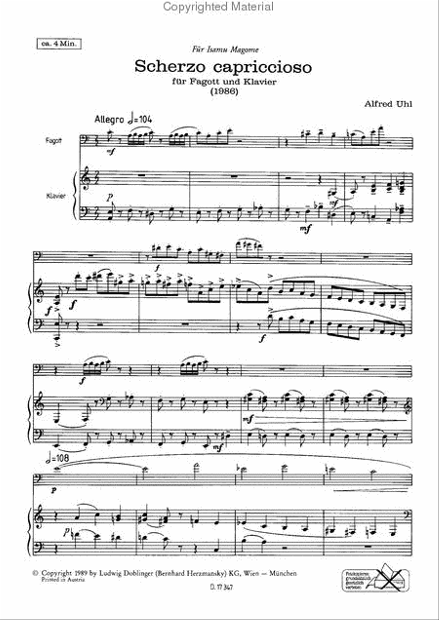 Scherzo capriccioso Bassoon scores gallery preview page 2