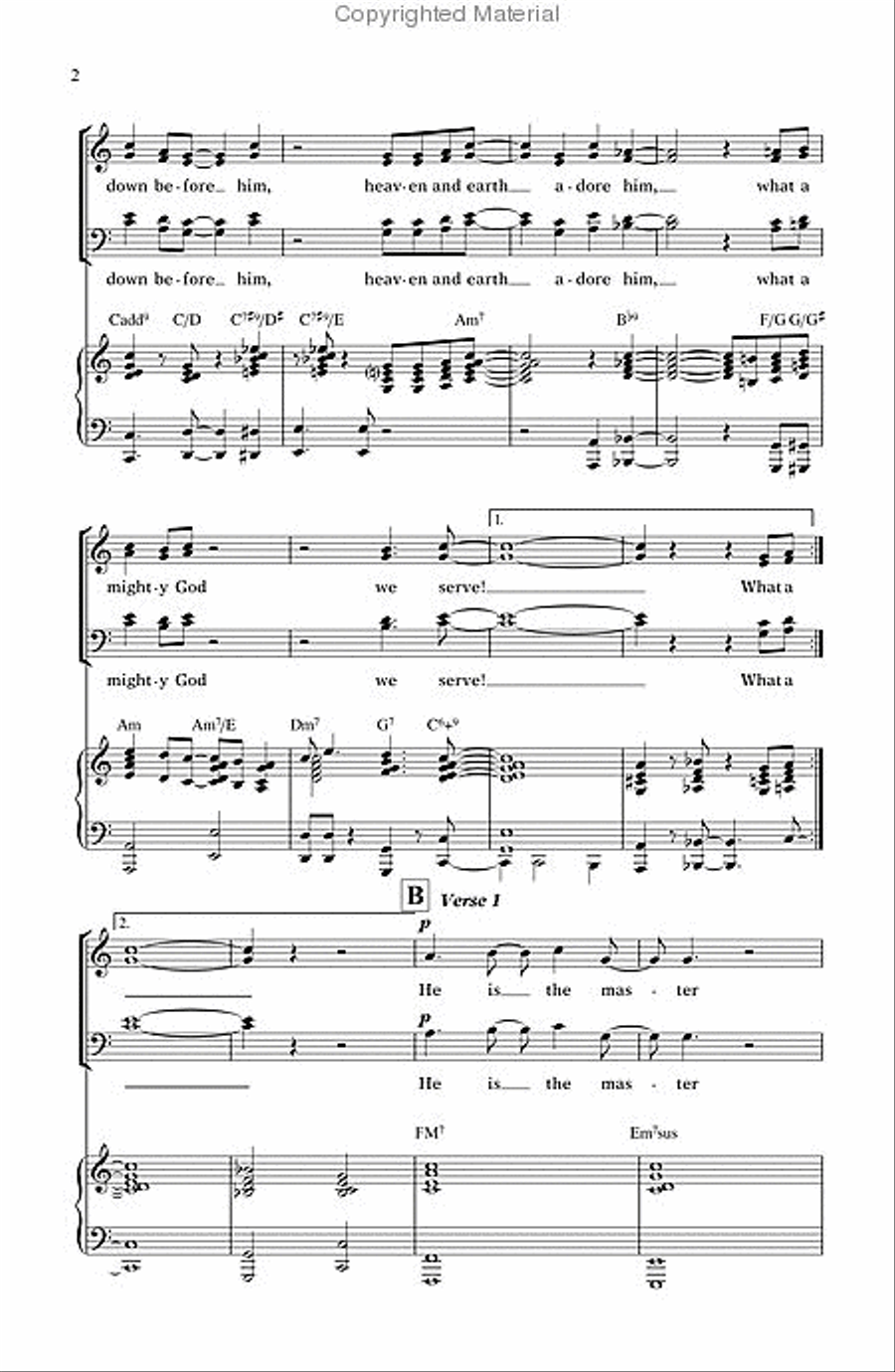 What A Mighty God arr. SAT scores gallery preview page 3