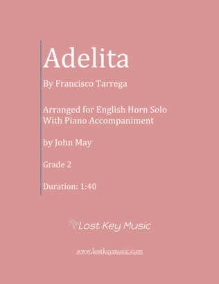 Adelita-English Horn Solo (Optional Piano Accompaniment)