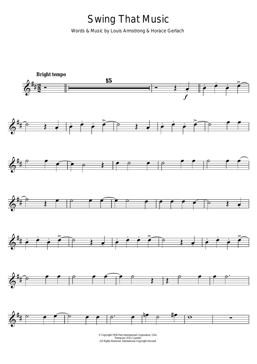 Swing That Music Trumpet Solo scores gallery preview page 1