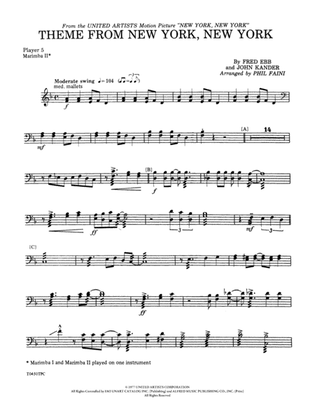 New York, New York, Theme from: 2nd Mallet Percussion