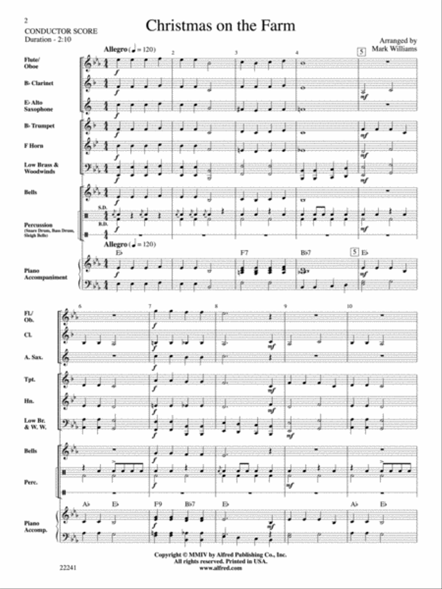 Christmas on the Farm Christmas on the Farm Concert Band scores gallery preview page 2