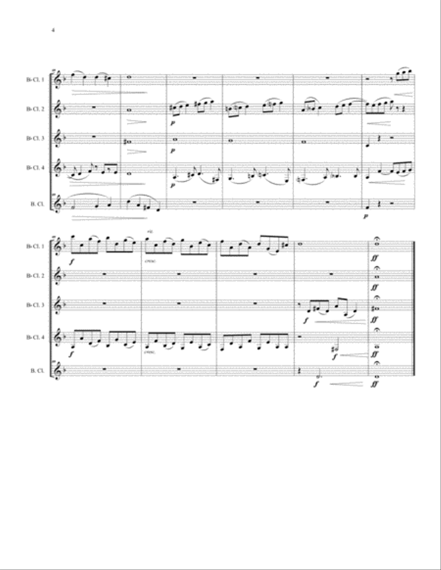 Giles Farnaby Suite 1 for Clarinet Quintet Clarinet Quintet scores gallery preview page 6