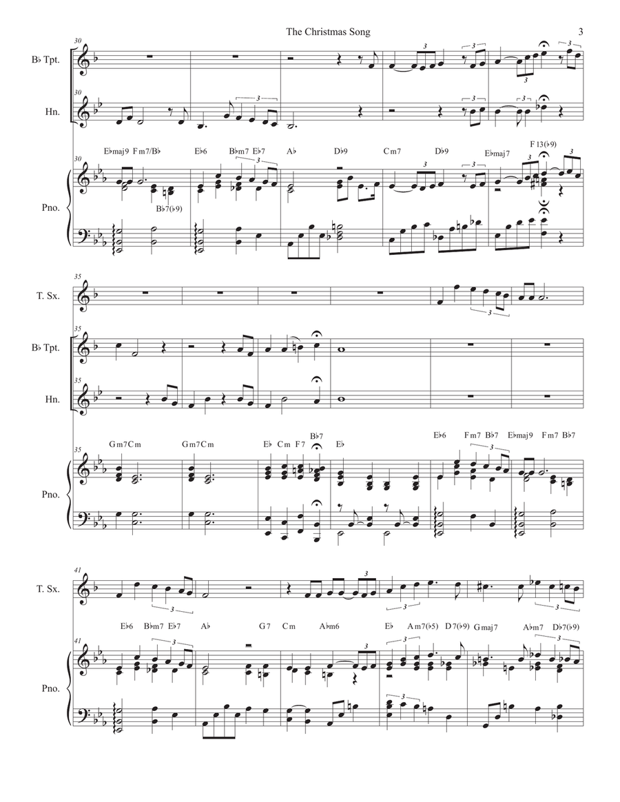 The Christmas Song (Chestnuts Roasting On An Open Fire) Brass Duet scores gallery preview page 3