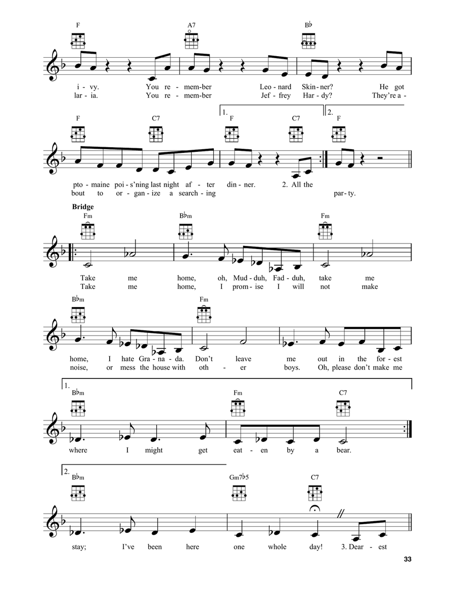 Hello Mudduh, Hello Fadduh! (A Letter From Camp) Banjo scores gallery preview page 2