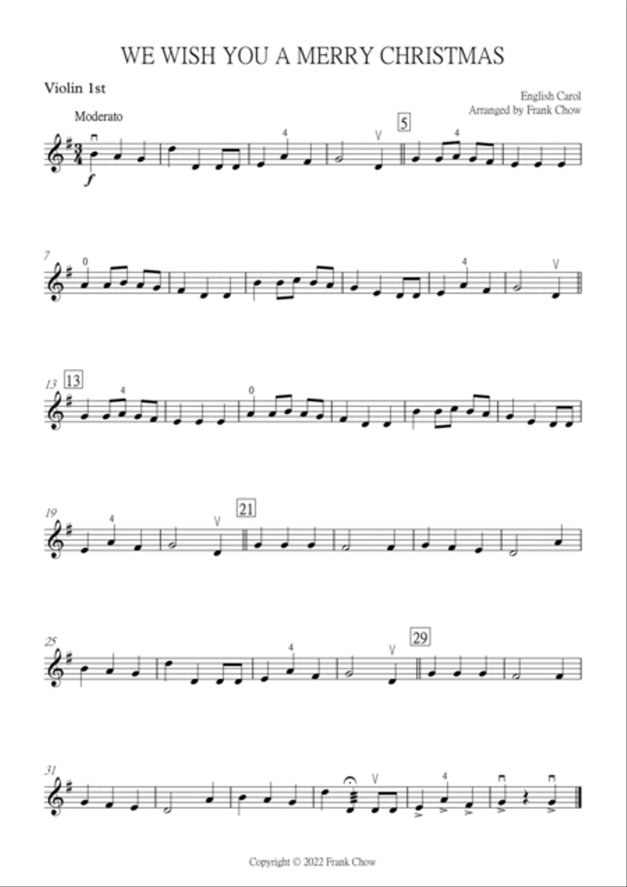 We Wish You A Merry Christmas String Orchestra scores gallery preview page 6