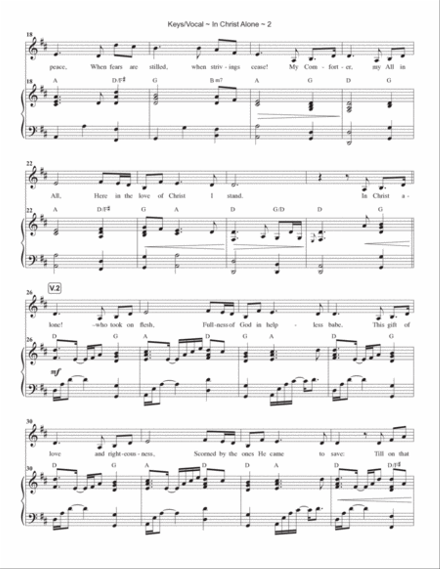 In Christ Alone Piano, Vocal, Guitar scores gallery preview page 3