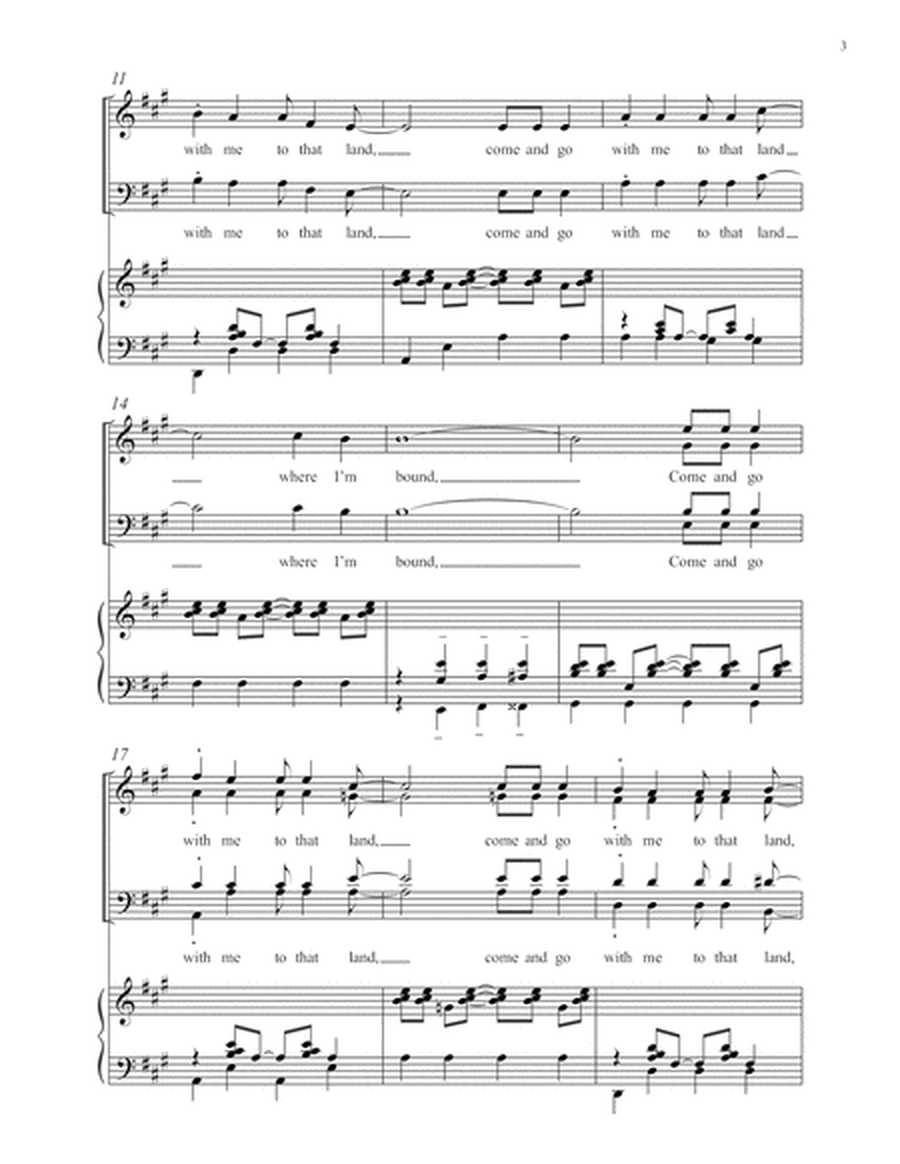 Gospel Songs: Come and Go with Me to That Land (Downloadable Piano/Choral Score)