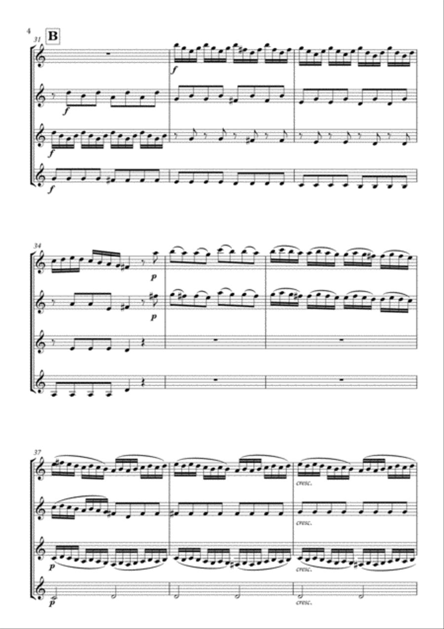 Arrival of the Queen of Sheba for Clarinet Quartet Clarinet Quartet scores gallery preview page 6
