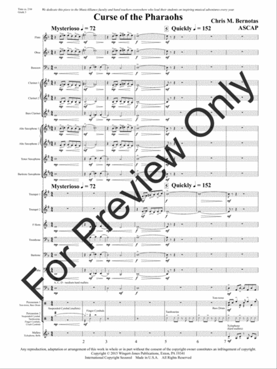 Curse of the Pharoahs Concert Band scores gallery preview page 4