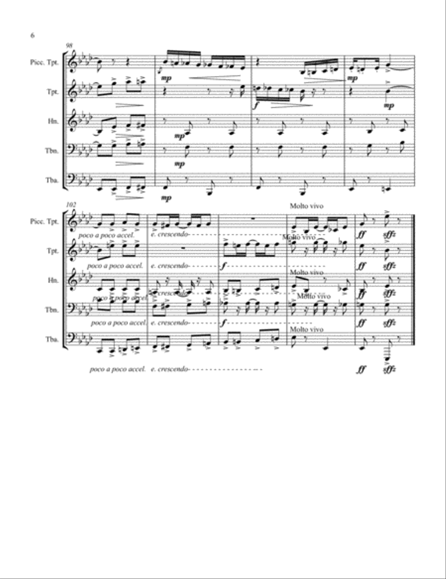Chicken Chowder Two Step (1905) for brass quintet Brass Quintet scores gallery preview page 6