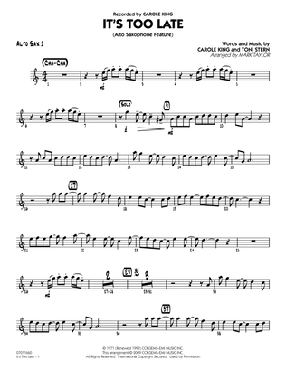 It's Too Late (Alto Saxophone Feature) - Alto Sax 1