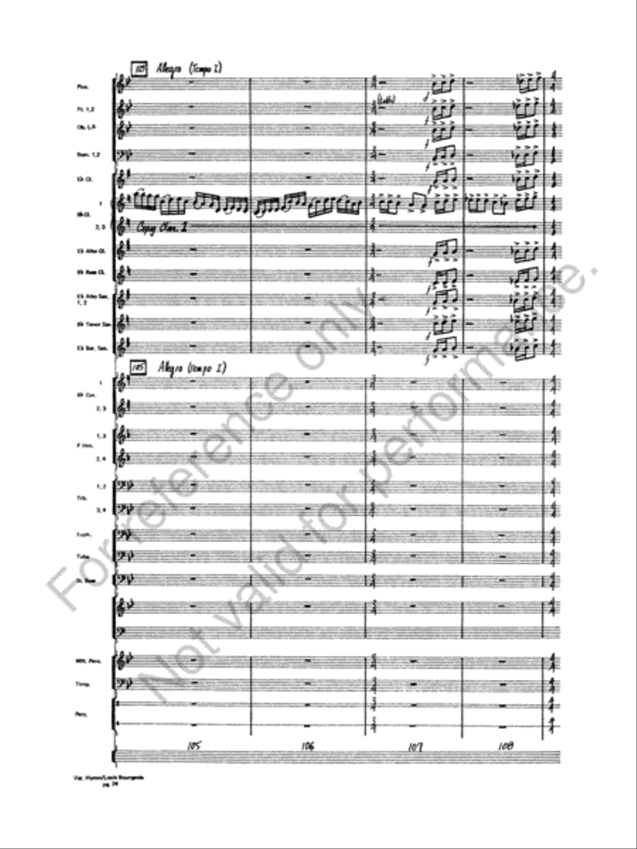 Variations On A Hymn By Louis Bourgeois Concert Band scores gallery preview page 25