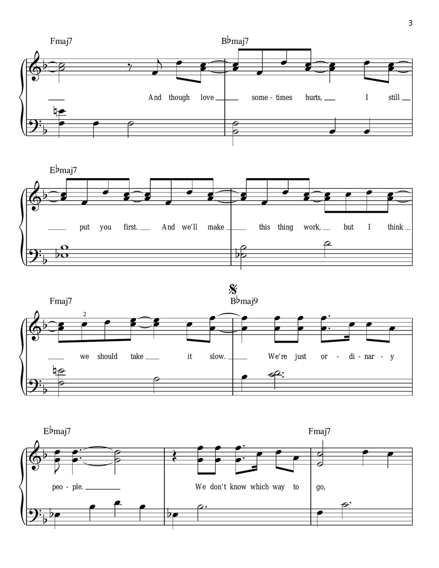Ordinary People Ordinary People Easy Piano scores gallery preview page 3