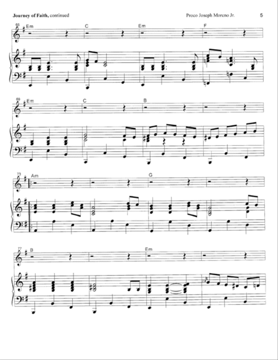 Journey Of Faith (The Epiphany Song) Piano, Vocal, Guitar scores gallery preview page 5