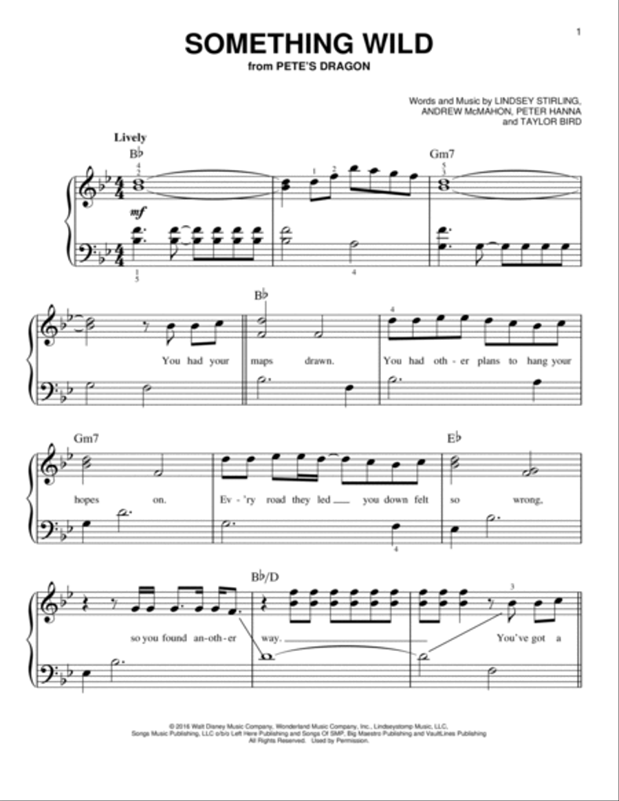 Something Wild Something Wild Easy Piano scores gallery preview page 1